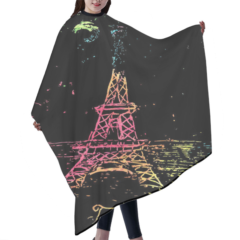 Personality  Picture Of The Eiffel Tower Hair Cutting Cape