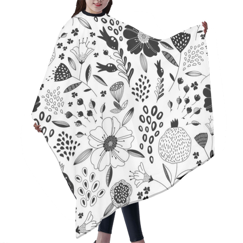 Personality  Seamless Floral Pattern Hair Cutting Cape