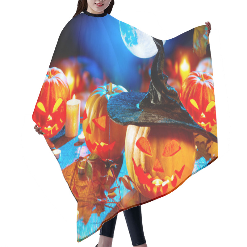 Personality  Halloween Pumpkin Head Jack Lantern Hair Cutting Cape