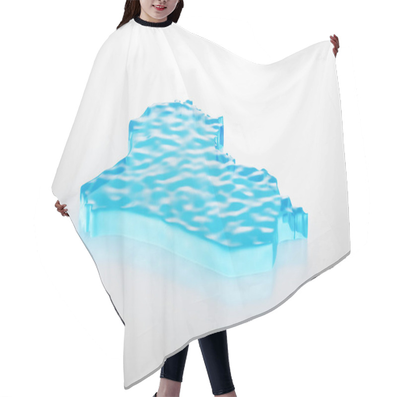 Personality  Water Ice Map Of Iraq Global Warming Melting Glacier In Deep Ocean Blue Water 3d Illustration Hair Cutting Cape