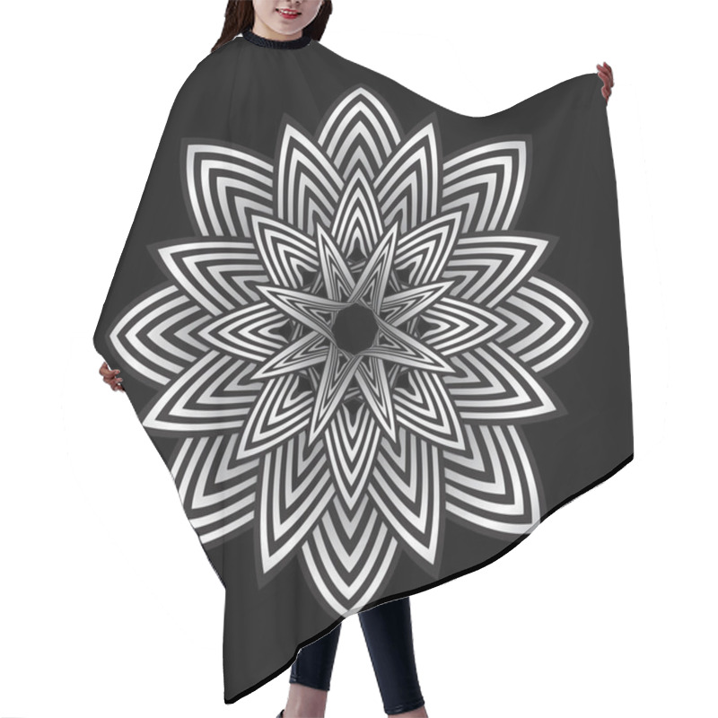 Personality  Optical Art Abstract Striped Flower Illustratio Hair Cutting Cape