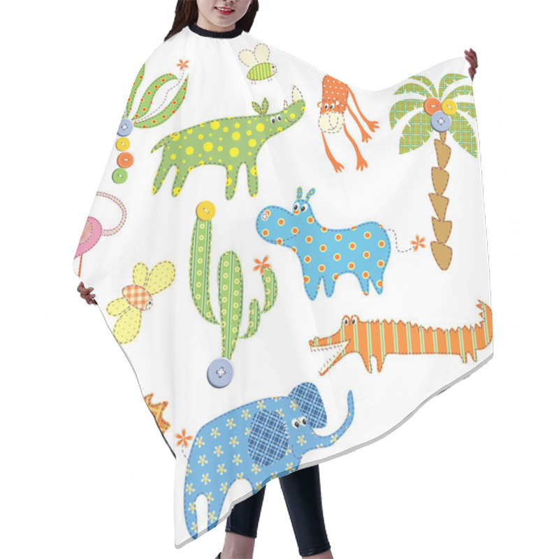 Personality  Jungle Set. Vector Hair Cutting Cape