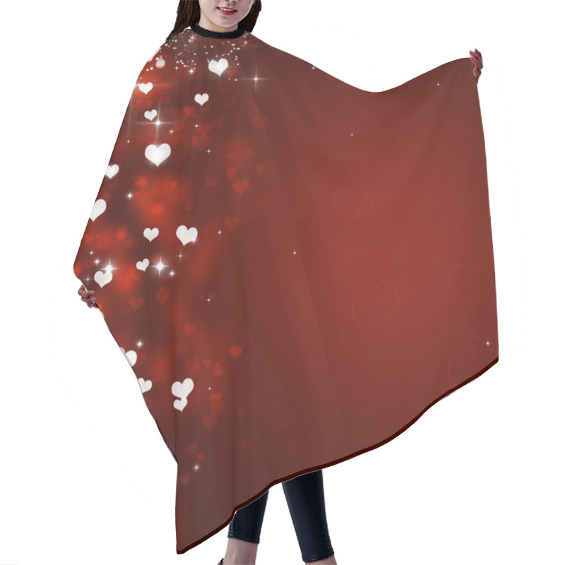 Personality  Valentine Hearts Red Background Hair Cutting Cape