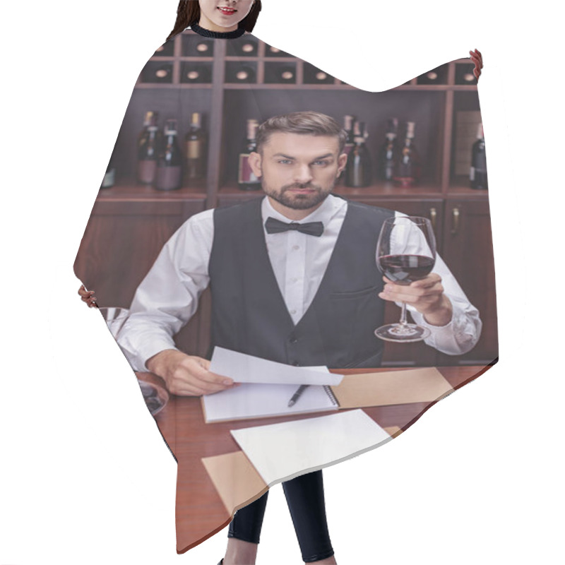 Personality  Sommelier Tasting Wine Hair Cutting Cape