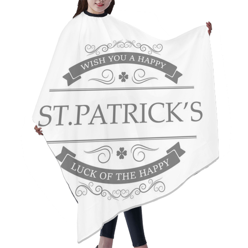 Personality  Typography St. Patrick's Day On A White Background Hair Cutting Cape