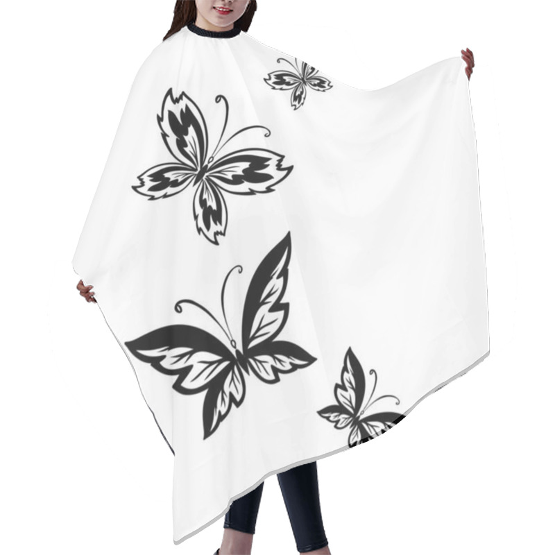 Personality  Monochrome Stylized Simple Butterfly. Vector Illustration Hair Cutting Cape