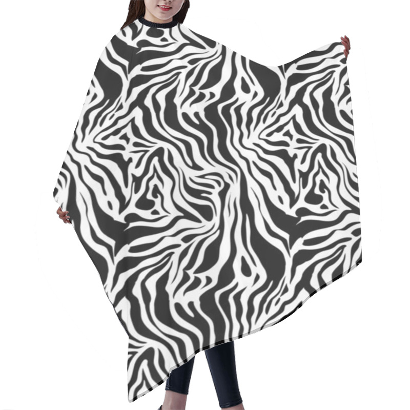 Personality  Abstract Zebra Skin Pattern Hair Cutting Cape