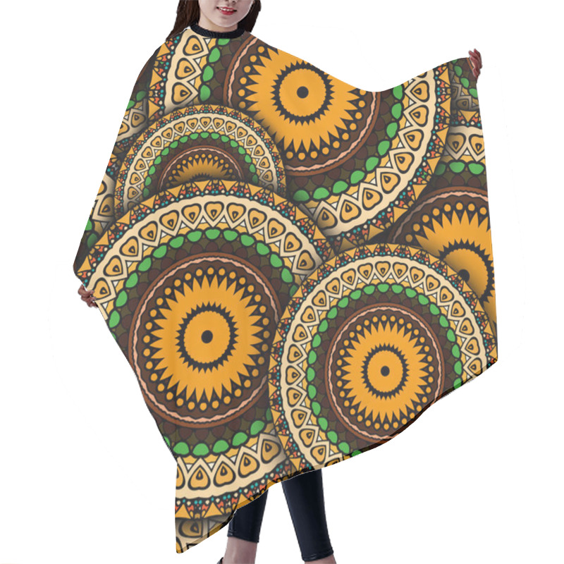 Personality  Seamless Pattern With Bright Circular Ornament Hair Cutting Cape