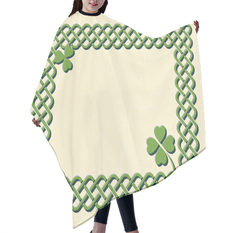 Personality  Green Celtic Frame With Shamrock Hair Cutting Cape