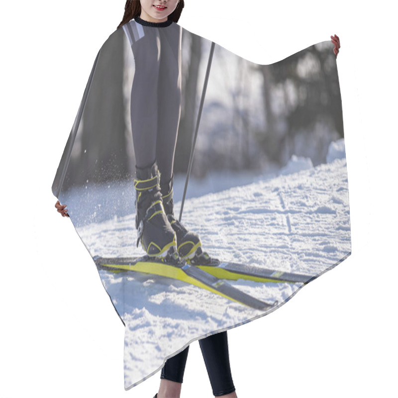 Personality  Detail Of Nordic Ski Skier On A Slope Hair Cutting Cape