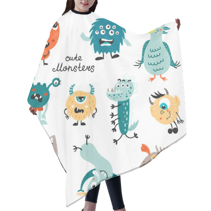 Personality  Set Of Monsters. Isolated Elements For Stickers, Cards, Invites And Posters Hair Cutting Cape