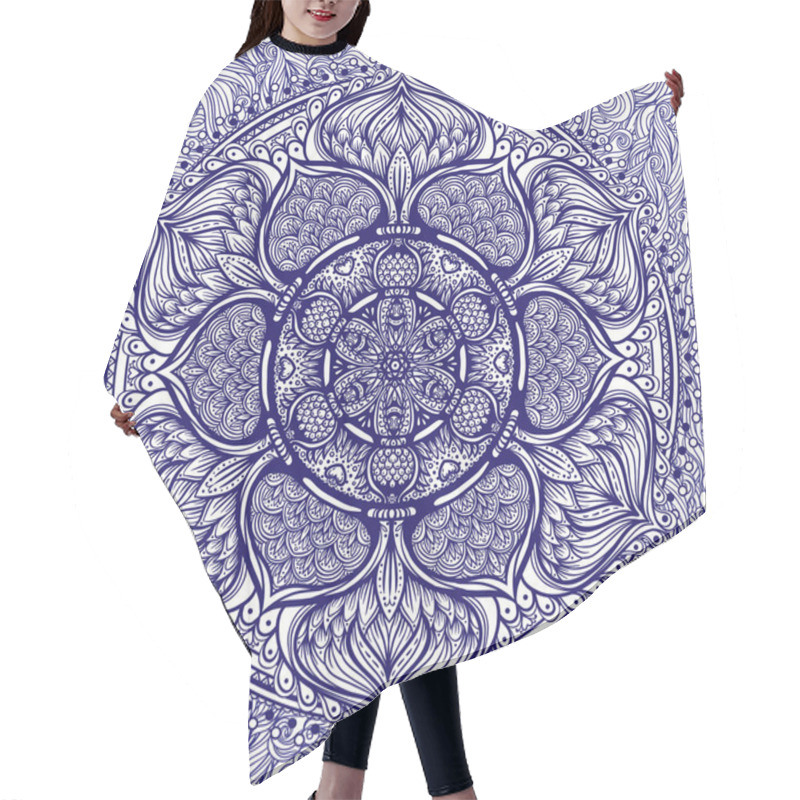 Personality  Vector Ornamental Mandala Inspired Ethnic Art, Patterned Indian  Hair Cutting Cape