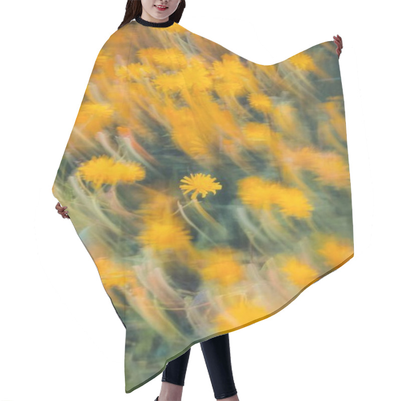 Personality  A Vibrant Swirl Of Yellow Flowers In A Dreamy Garden Setting. Hair Cutting Cape