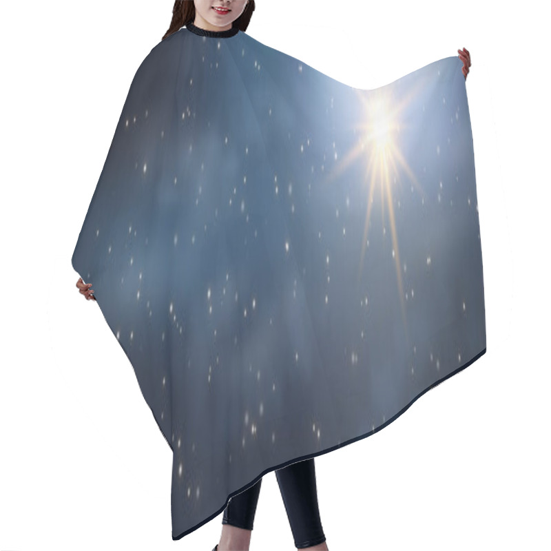 Personality  Magic Night Dark Blue Sky With Sparkling Stars. Gold Glitter Powder Splash Background. Golden Scattered Dust. Midnight Milky Way. Navy Classic Blue Color. Christmas Winter Texture With Clouds. Eps10 Hair Cutting Cape