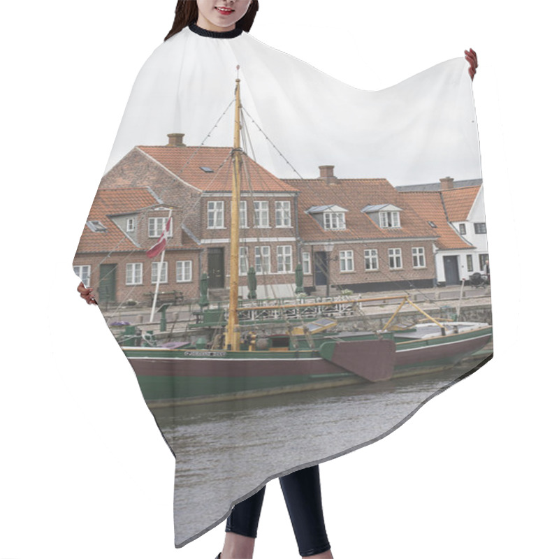 Personality  old sail boat small village in Denmark, Scandinavia hair cutting cape