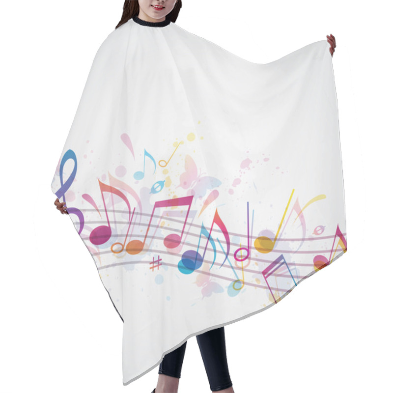 Personality  Music Background With Butterflies Hair Cutting Cape