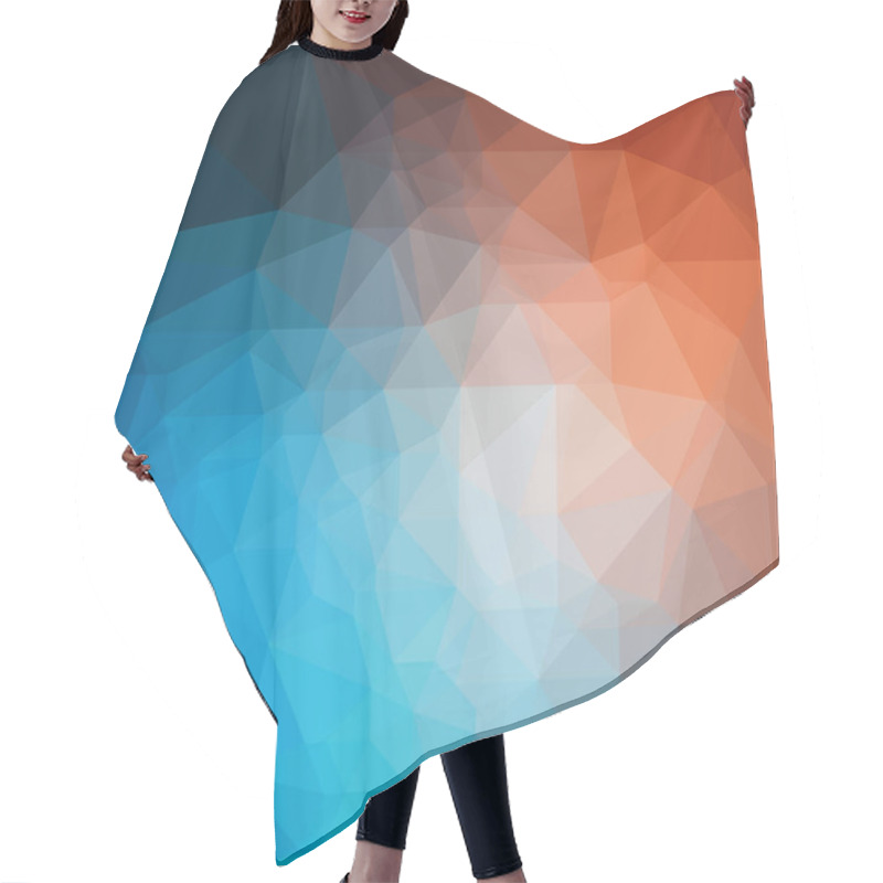 Personality  Abstraction Blue Red Triangulation, 3d Hole, Three-dimensional Texture Hair Cutting Cape