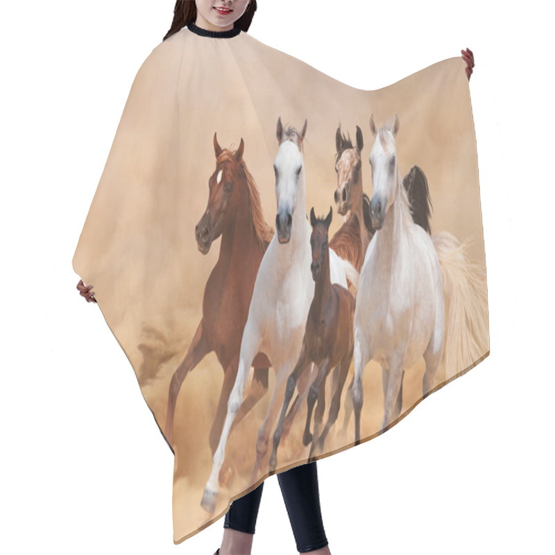 Personality  Horses In Dust Hair Cutting Cape