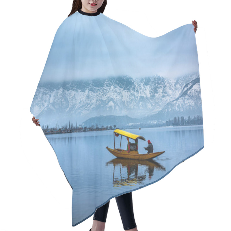 Personality  A View Of Dal Lake In Winter, And The Beautiful Mountain Range In The Background In The City Of Srinagar, Kashmir, India. Hair Cutting Cape