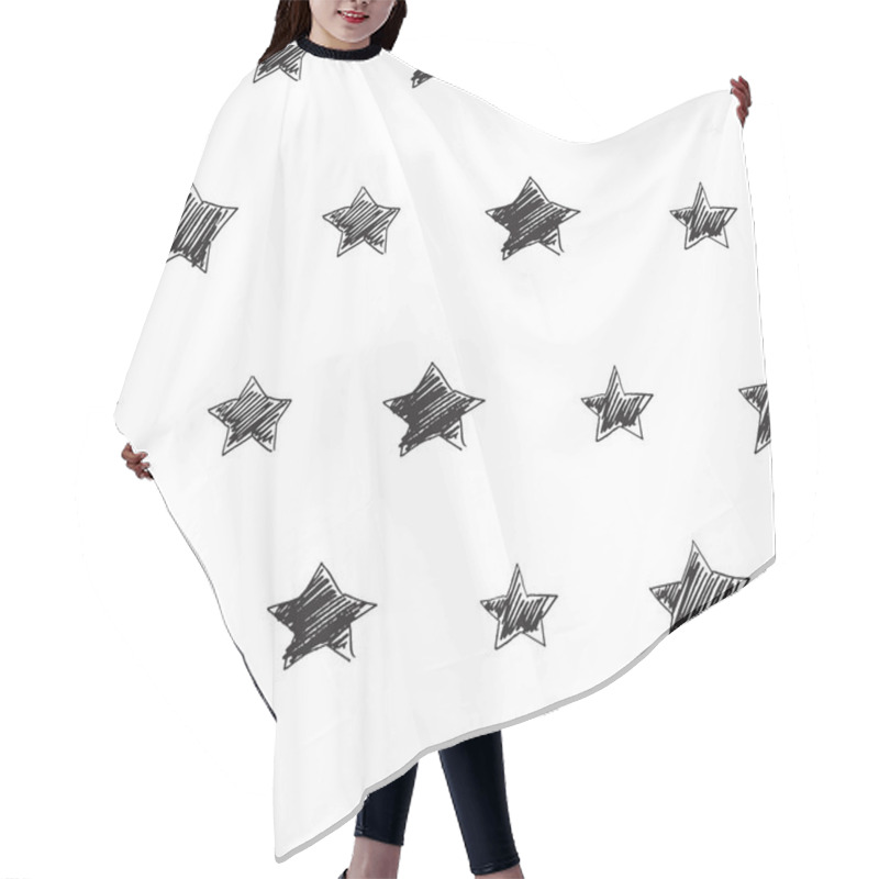 Personality  Seamless  Pattern With  Stars Shapes Hair Cutting Cape