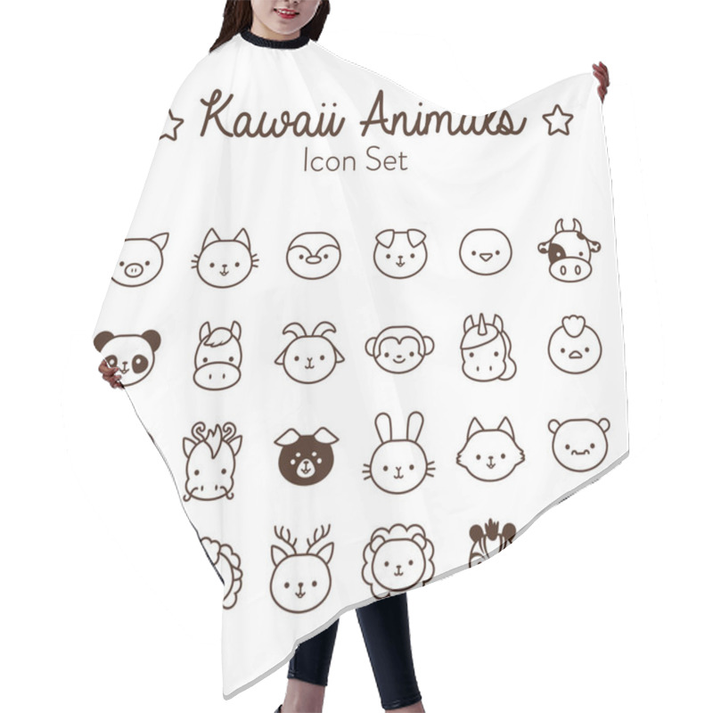 Personality  Bundle Of Twenty Four Kawaii Animals Line Style Hair Cutting Cape