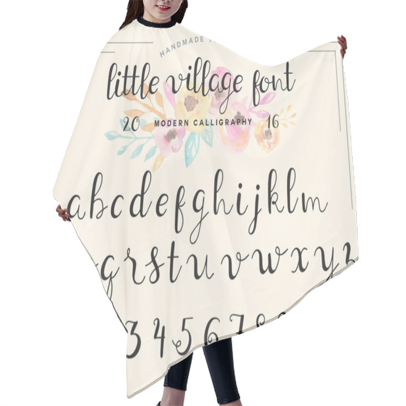 Personality  Hand Drawn  Calligraphy Font Hair Cutting Cape