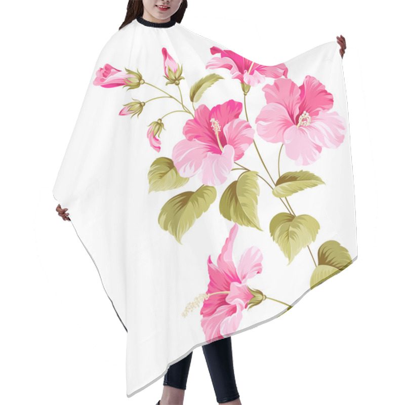 Personality  Flower Hibiscus Hair Cutting Cape