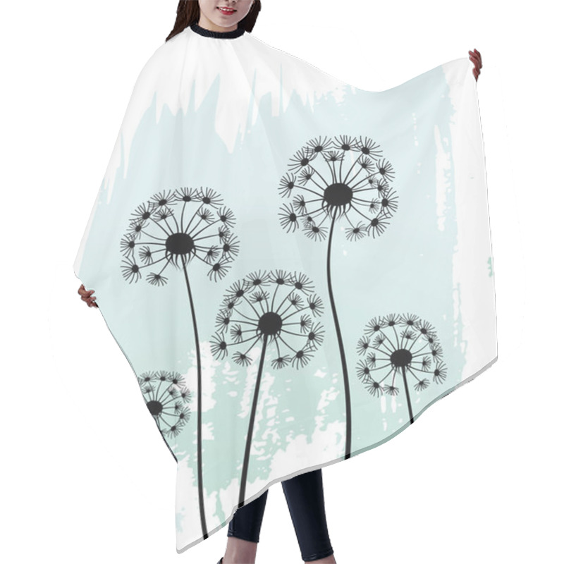 Personality  Dandelions On Abstract White And Blue Background Hair Cutting Cape