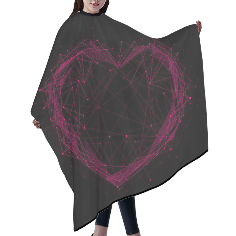 Personality  Love Heart . Red Line Heart . Love Shape. Valentine's Day. Hair Cutting Cape