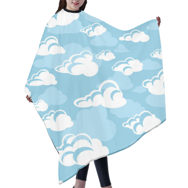 Personality  Seamless Pattern With Clouds Hair Cutting Cape