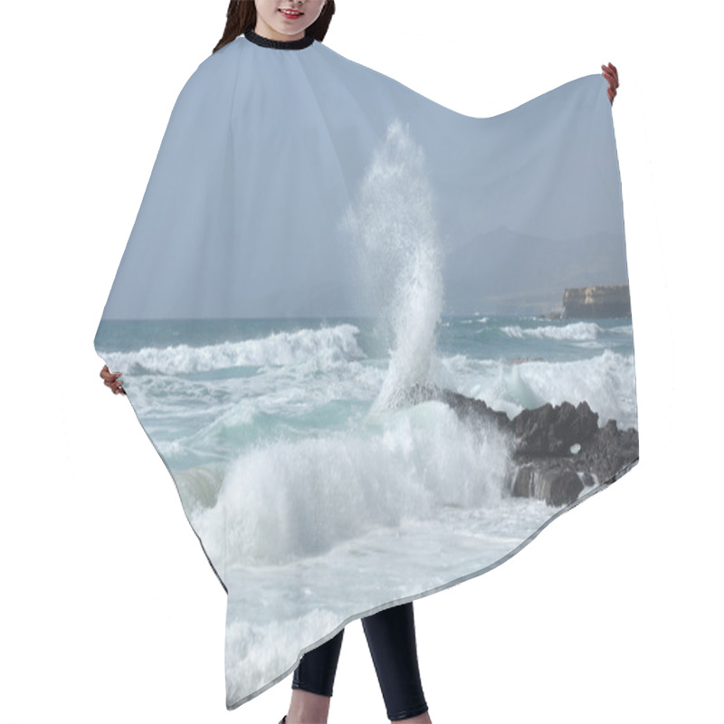 Personality  Waves On The Atlantic Coast Of Fuerteventura, Canary Islands Hair Cutting Cape