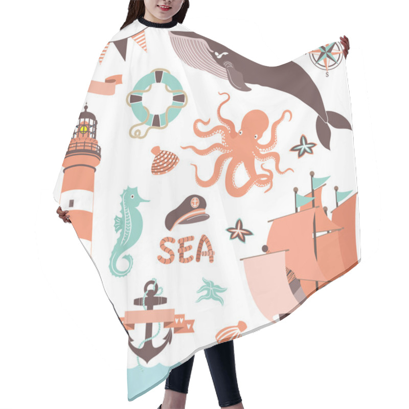 Personality  Nautical Sea Set Hair Cutting Cape