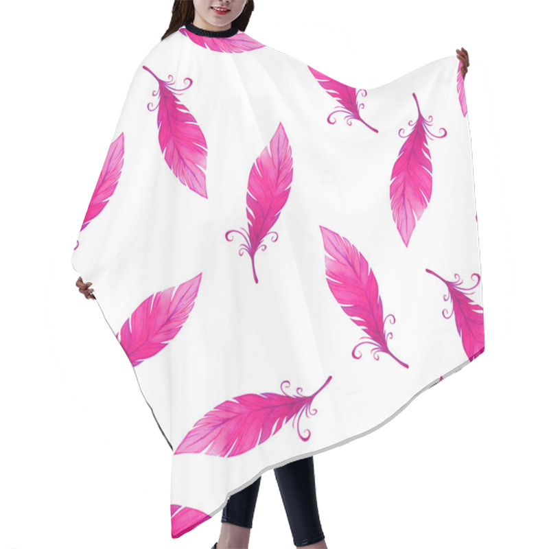 Personality  Seamless Pattern With Bird Feathers Hair Cutting Cape