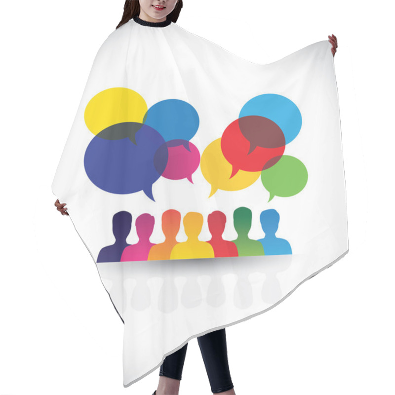 Personality  Online People Icons In Social Network & Media - Vector Graphic Hair Cutting Cape