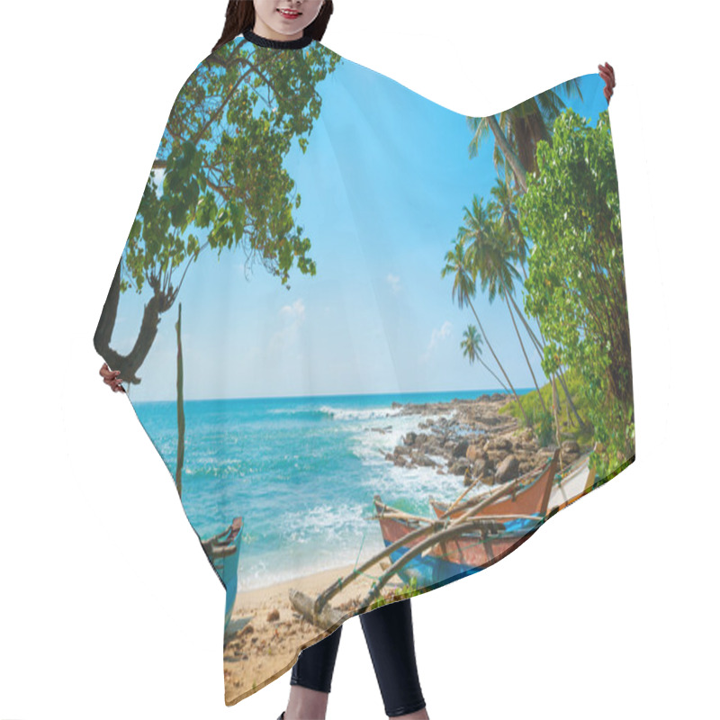 Personality  Untouched Tropical Beach Hair Cutting Cape