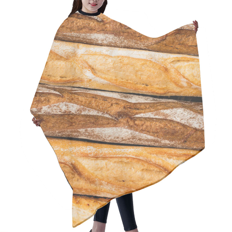 Personality  Close Up View Of Fresh Baked Baguette Loaves Hair Cutting Cape