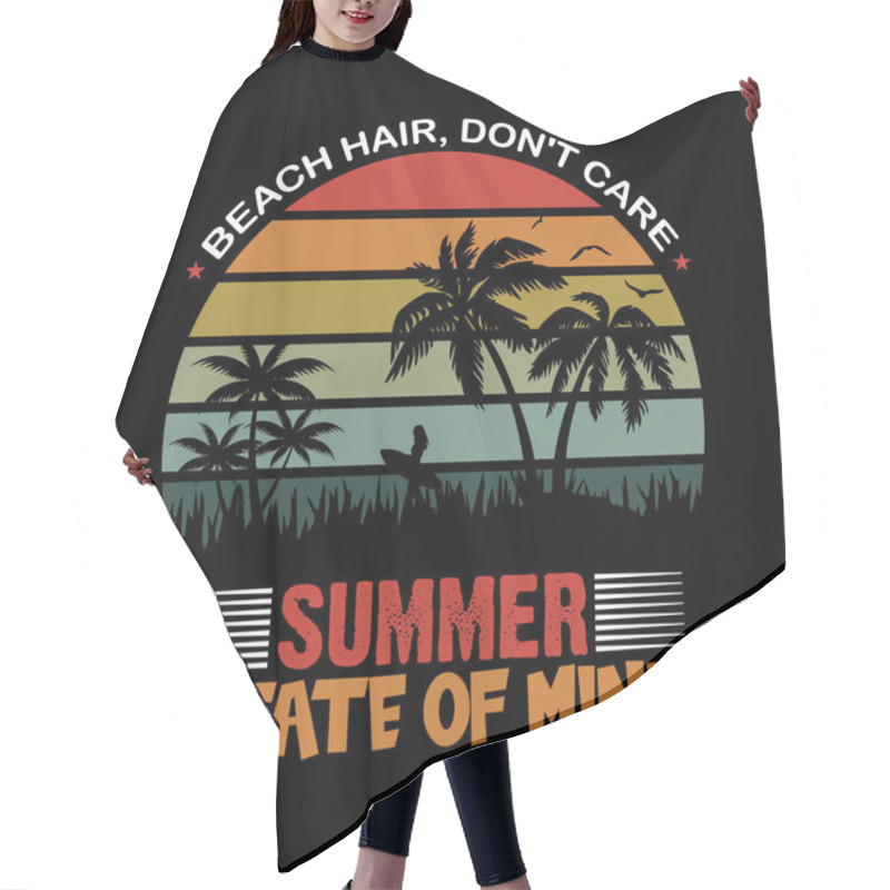 Personality  Surfing Festival Summer T-shirt, Summer Vibes Banner For Surfing T-shirt, Summer T-shirt Design Vector Illustration, Summer T-shirt, Summer Surfing T-shirt Hair Cutting Cape