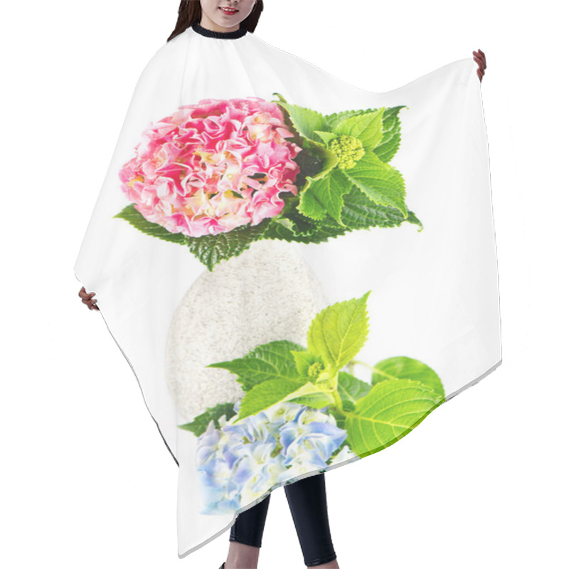 Personality  Blue And Pink Hydrangea Blooms Hair Cutting Cape