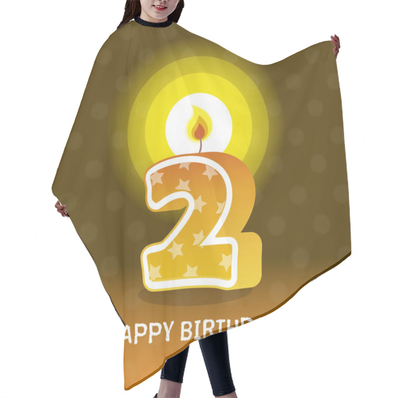 Personality  Birthday Card, Second Birthday With Candle Hair Cutting Cape