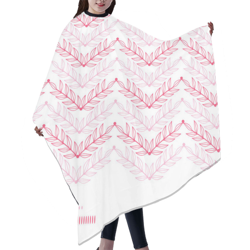 Personality  Pink Lineart Leaves Chevron Horizontal Frame Seamless Pattern Background Hair Cutting Cape