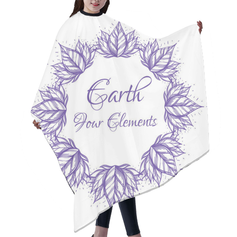 Personality  Four Elements, Earth In Round Frame On White Background Hair Cutting Cape