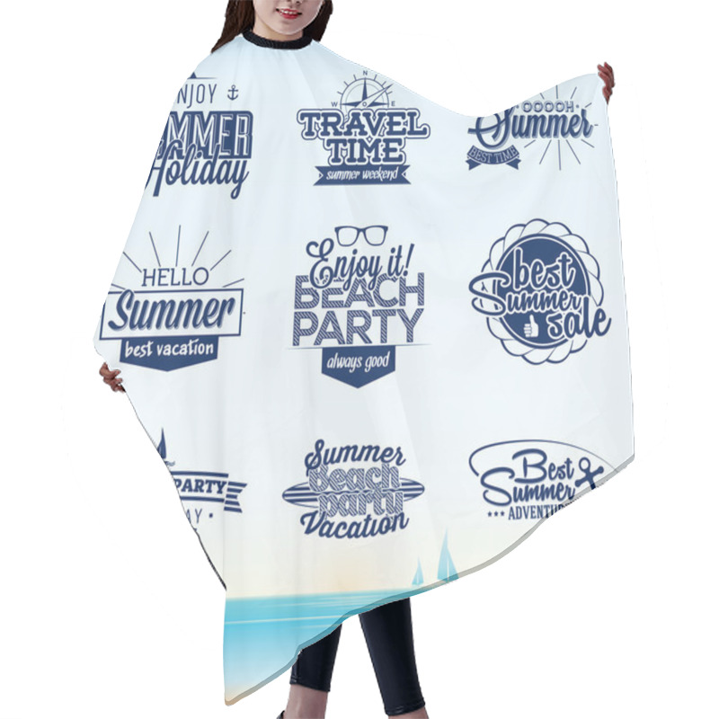 Personality  Retro Summer Typography Design Hair Cutting Cape