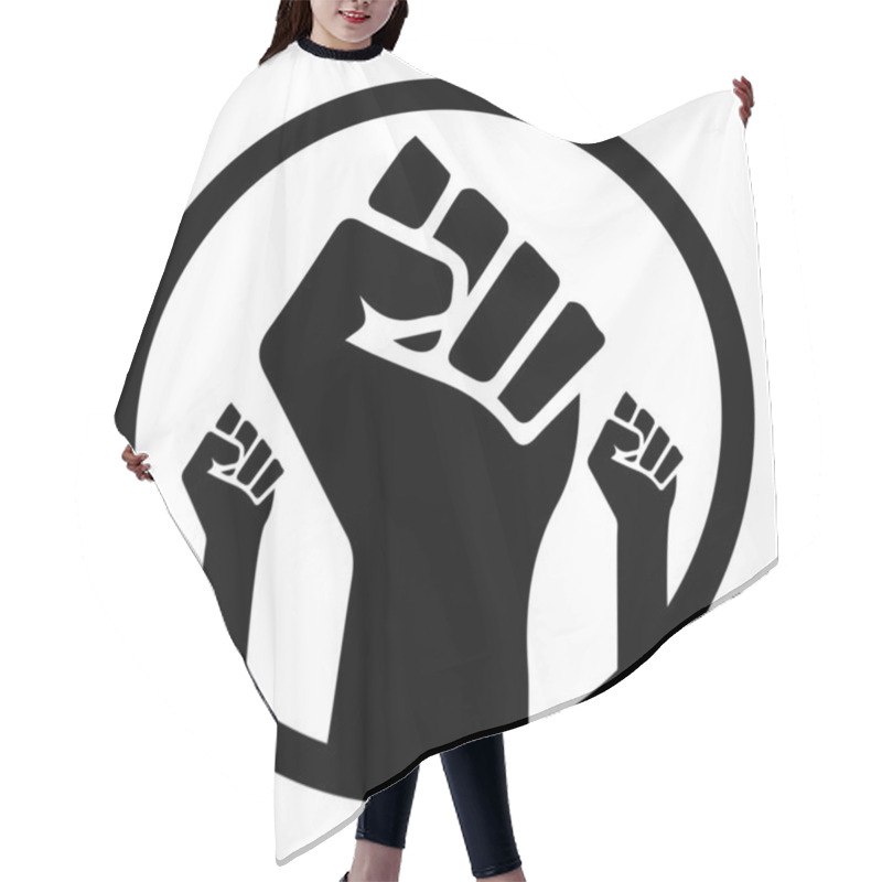 Personality  Black Lives Matter. Black And White Illustration Depicting Three BLM Fist In Circle. EPS Vector  Hair Cutting Cape