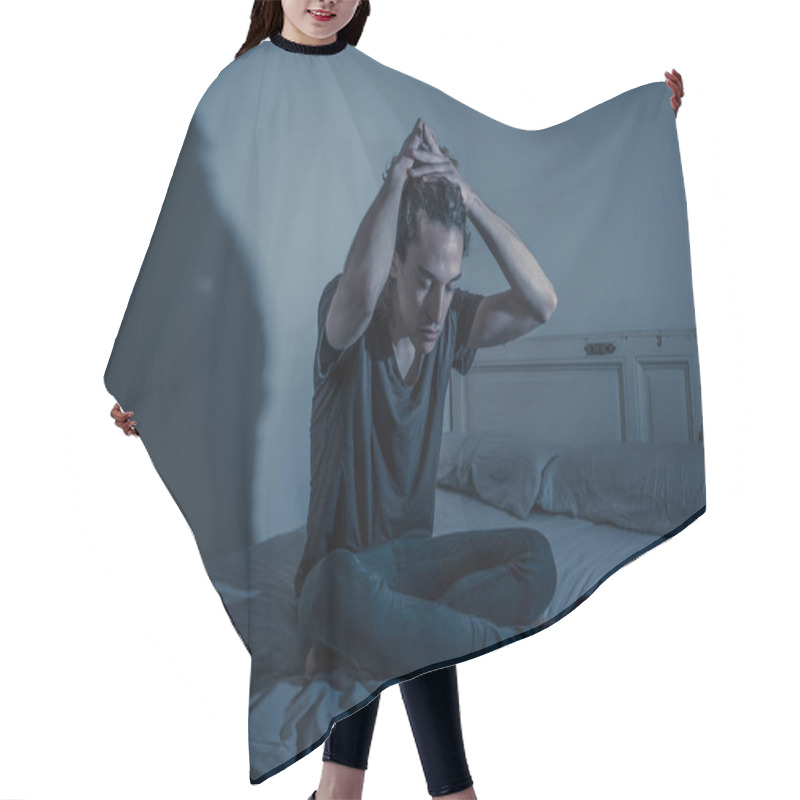 Personality  Devastated Millennial Man Crying Sad Feeling Hurt And Hopeless Suffering Depression. Depressed Teenager Victim Of Bullying Or Abuse Sitting On Bed Alone In Despair At Night. In Teenage Mental Health. Hair Cutting Cape