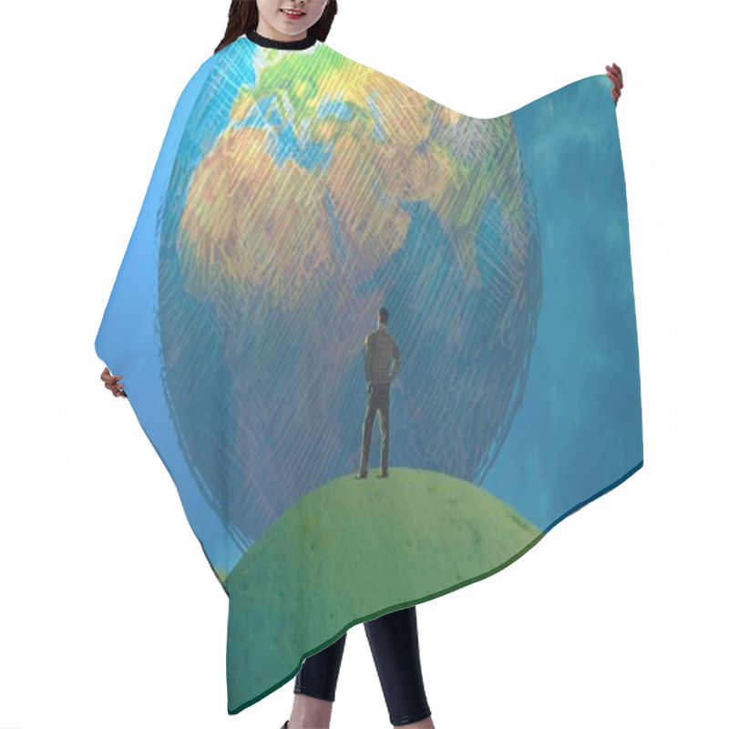 Personality  Globe On The Sky Hair Cutting Cape