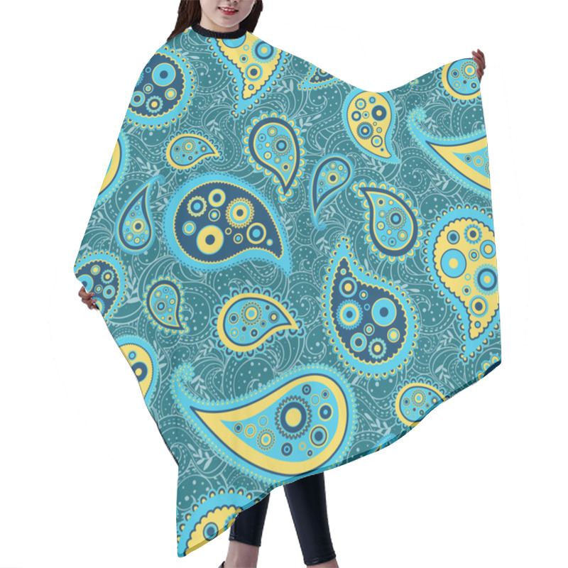 Personality  Vector Pattern Of Traditional Oriental Elements Paisley Hair Cutting Cape