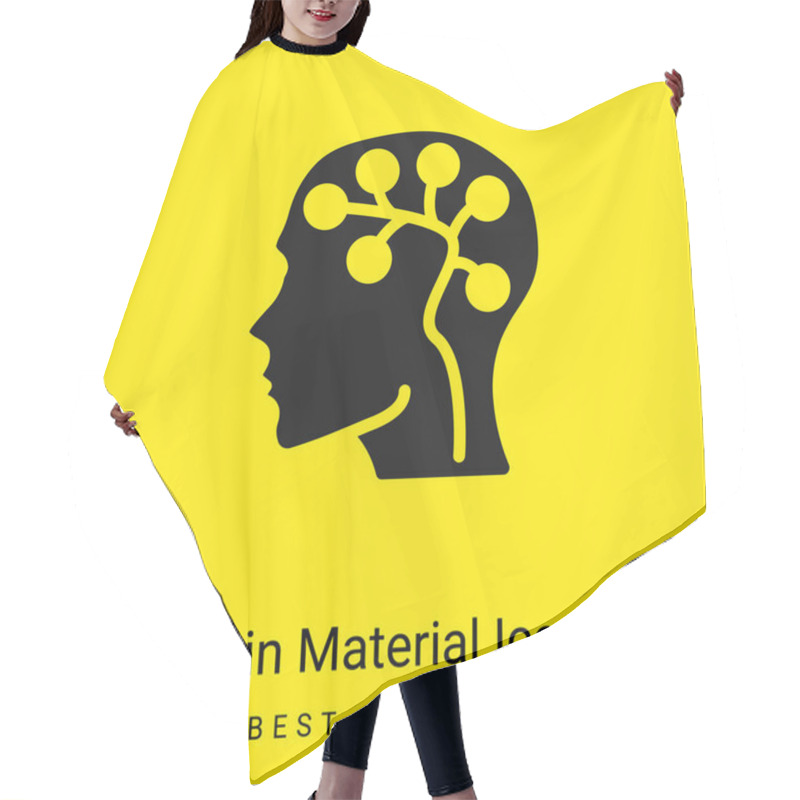 Personality  Brain Minimal Bright Yellow Material Icon Hair Cutting Cape