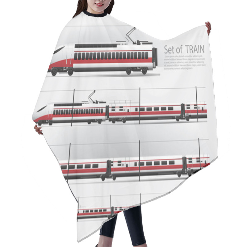 Personality  High Speed Train On A Rail Road Vector Illustration Hair Cutting Cape