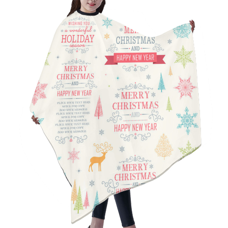 Personality  Christmas Set - Illustration. Hair Cutting Cape