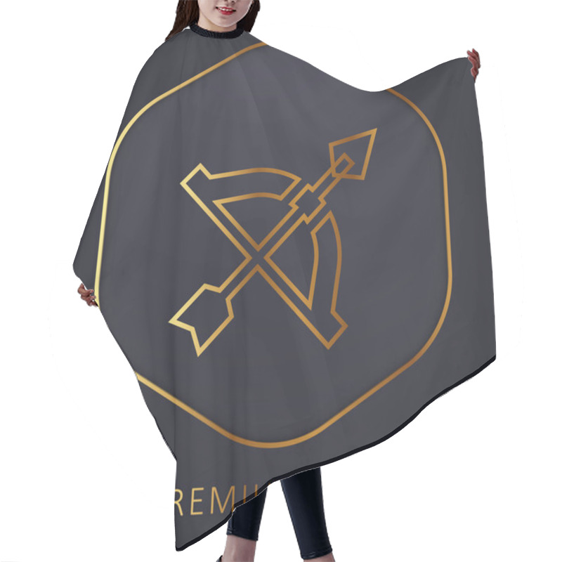 Personality  Bow And Arrow Golden Line Premium Logo Or Icon Hair Cutting Cape